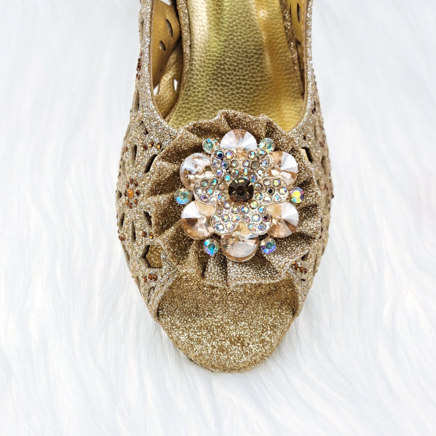 Rhinestone Flower Decor Pumps High Heels Shoes