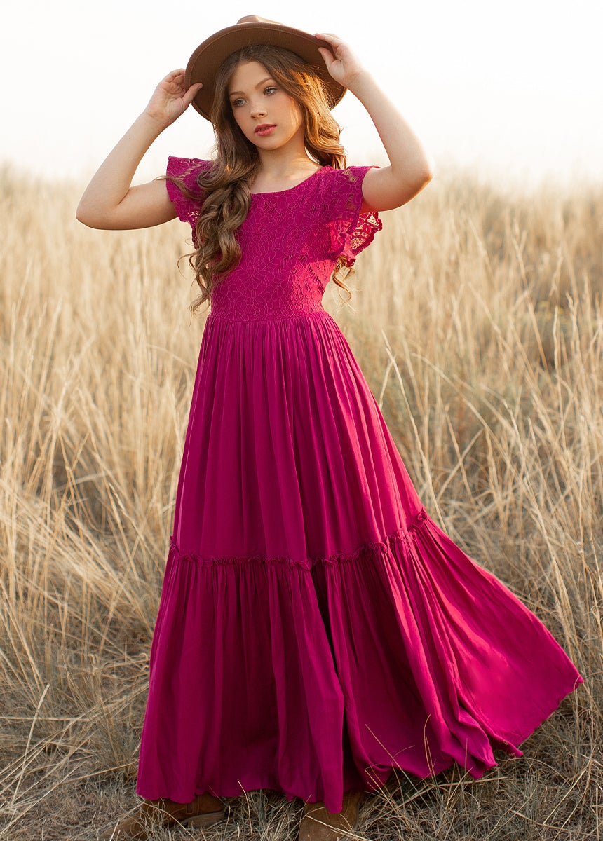 Flower Girls Lace Dresses Princess Party Dress