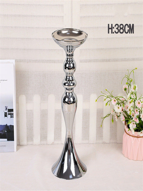 Metal Candle Holders Flowers Vase Centerpieces Road Lead Candelabra