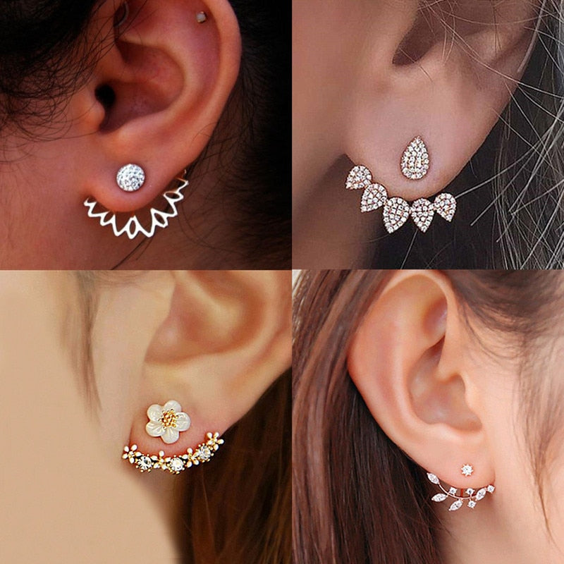 Luxury Crystal Flower Drop Dangle Earrings Party Gift Jewelry Accessory