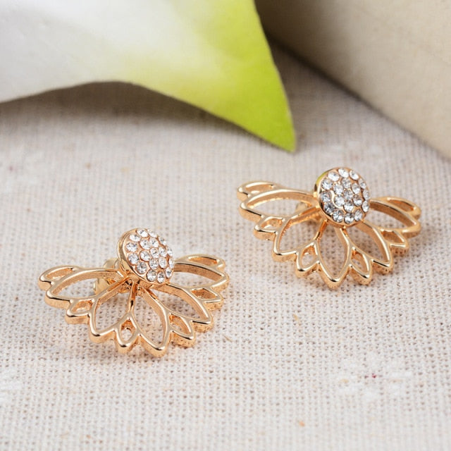 Luxury Crystal Flower Drop Dangle Earrings Party Gift Jewelry Accessory