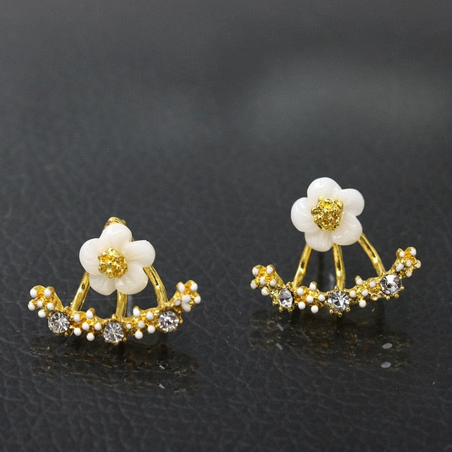 Luxury Crystal Flower Drop Dangle Earrings Party Gift Jewelry Accessory
