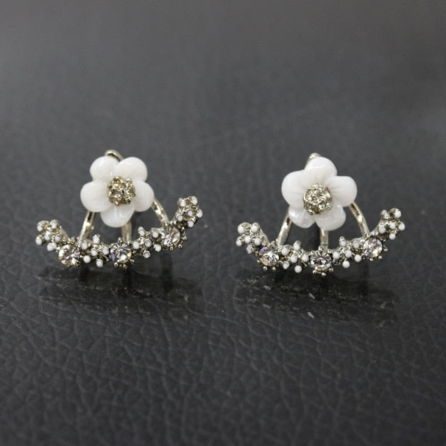 Luxury Crystal Flower Drop Dangle Earrings Party Gift Jewelry Accessory
