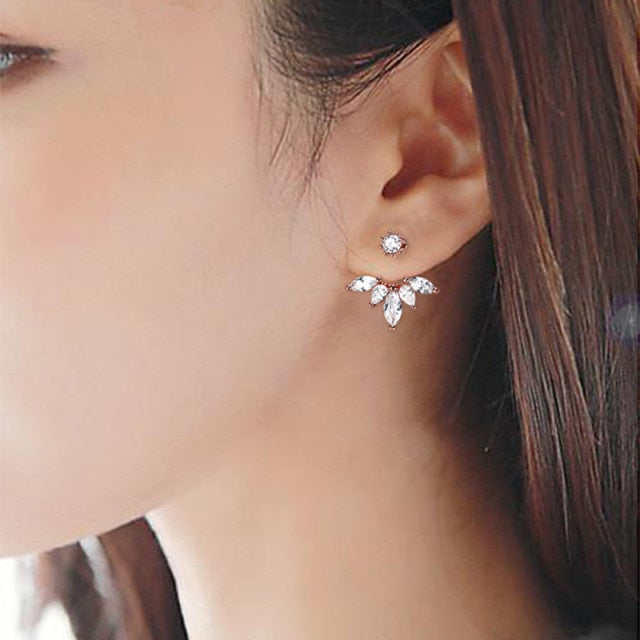 Luxury Crystal Flower Drop Dangle Earrings Party Gift Jewelry Accessory