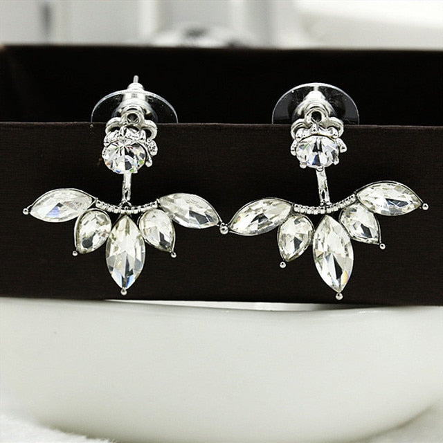 Luxury Crystal Flower Drop Dangle Earrings Party Gift Jewelry Accessory