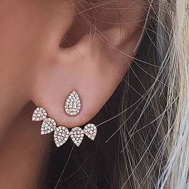 Luxury Crystal Flower Drop Dangle Earrings Party Gift Jewelry Accessory