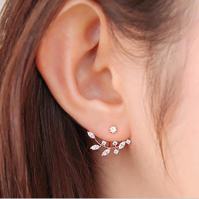 Luxury Crystal Flower Drop Dangle Earrings Party Gift Jewelry Accessory