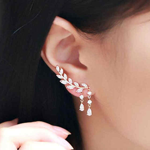 Luxury Crystal Flower Drop Dangle Earrings Party Gift Jewelry Accessory