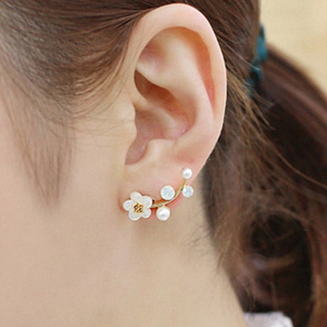 Luxury Crystal Flower Drop Dangle Earrings Party Gift Jewelry Accessory