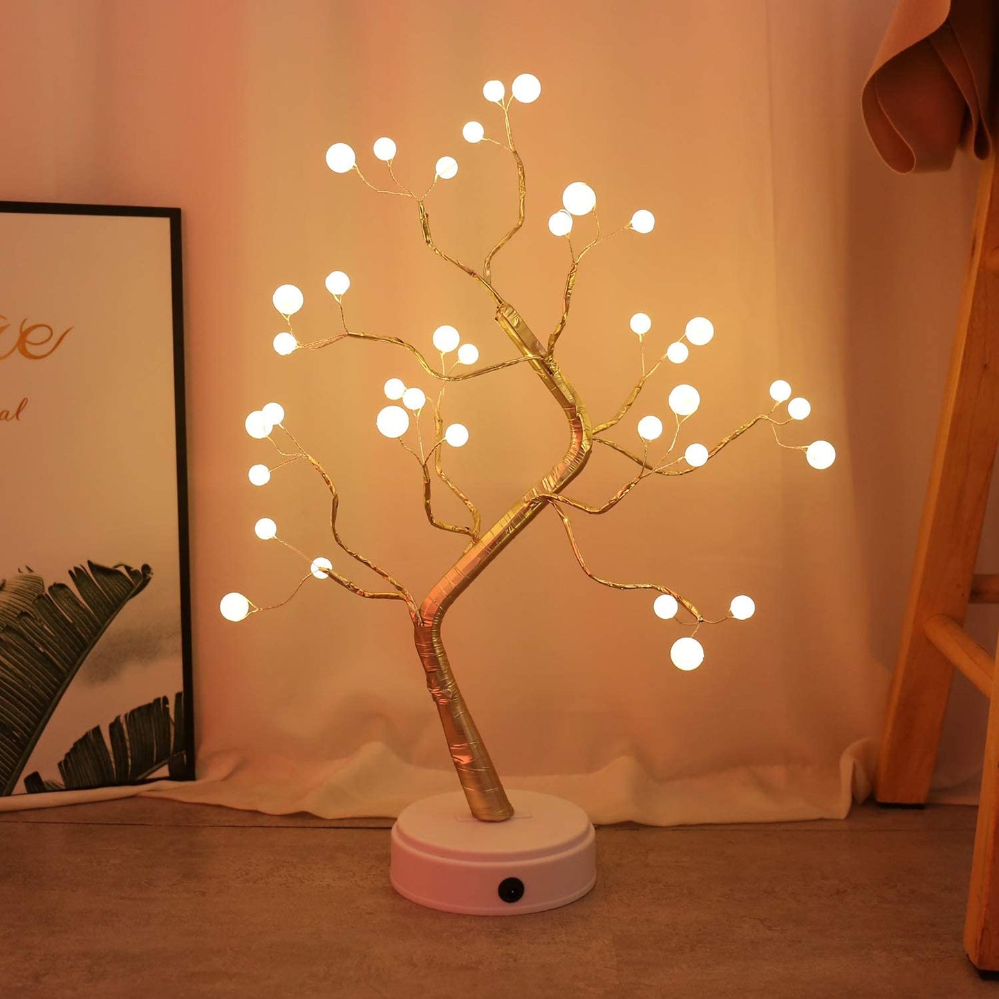 Table-Lamp Copper Wire Fairy Light Tree 108 LED USB 3D
