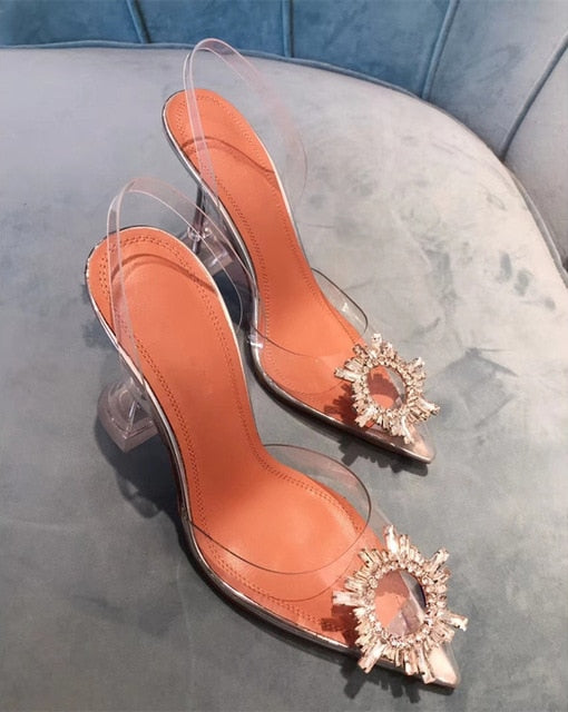 Pumps Elegant Pointed toe Rhinestones High heels