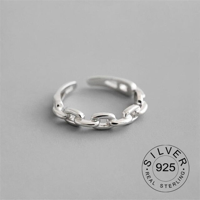 Vintage Silver Color Metal Punk Open Rings for women men