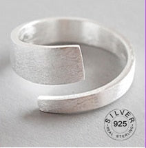 Vintage Silver Color Metal Punk Open Rings for women men