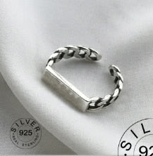 Vintage Silver Color Metal Punk Open Rings for women men