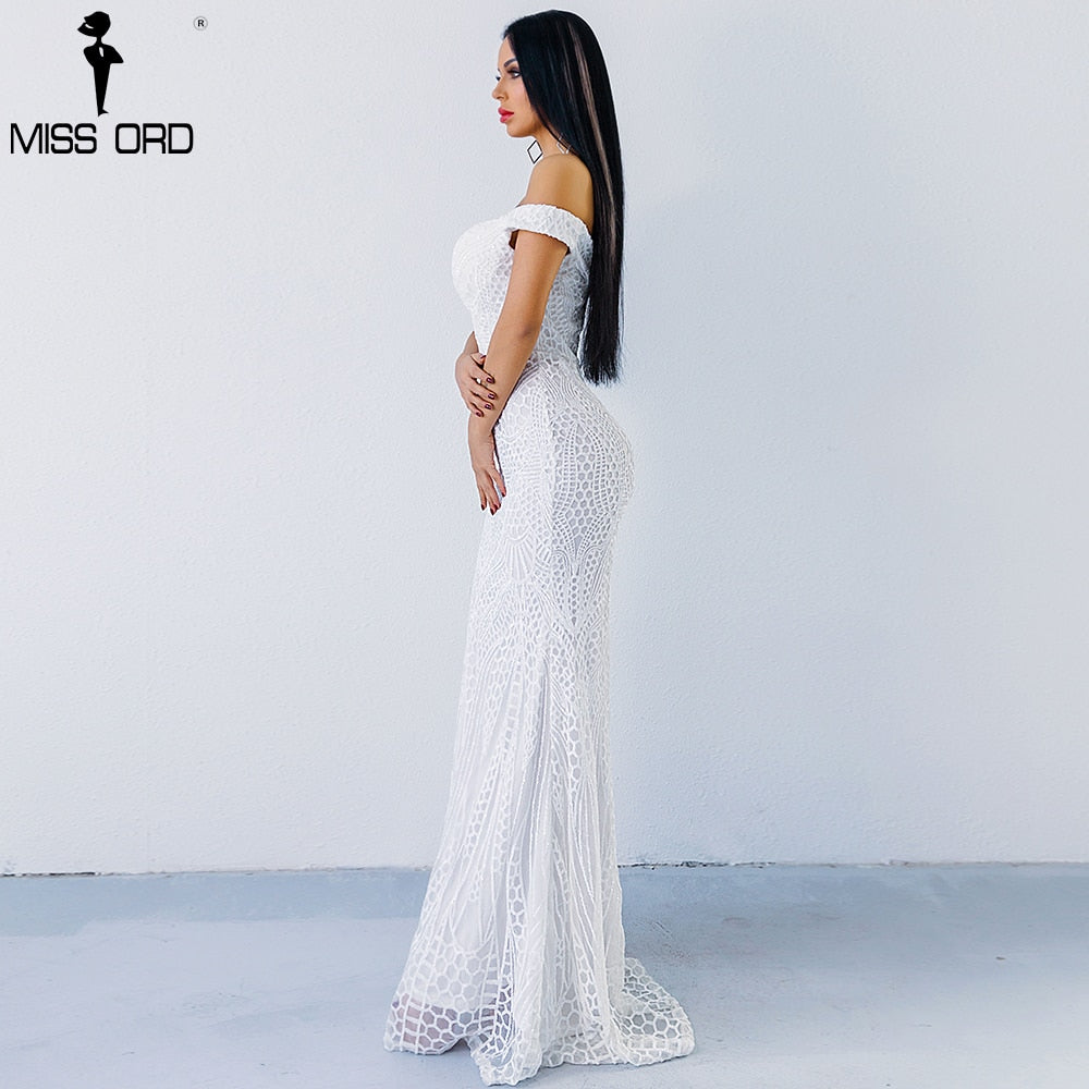 Party Dress Sequin Maxi Dress Off the Shoulder Bodycon