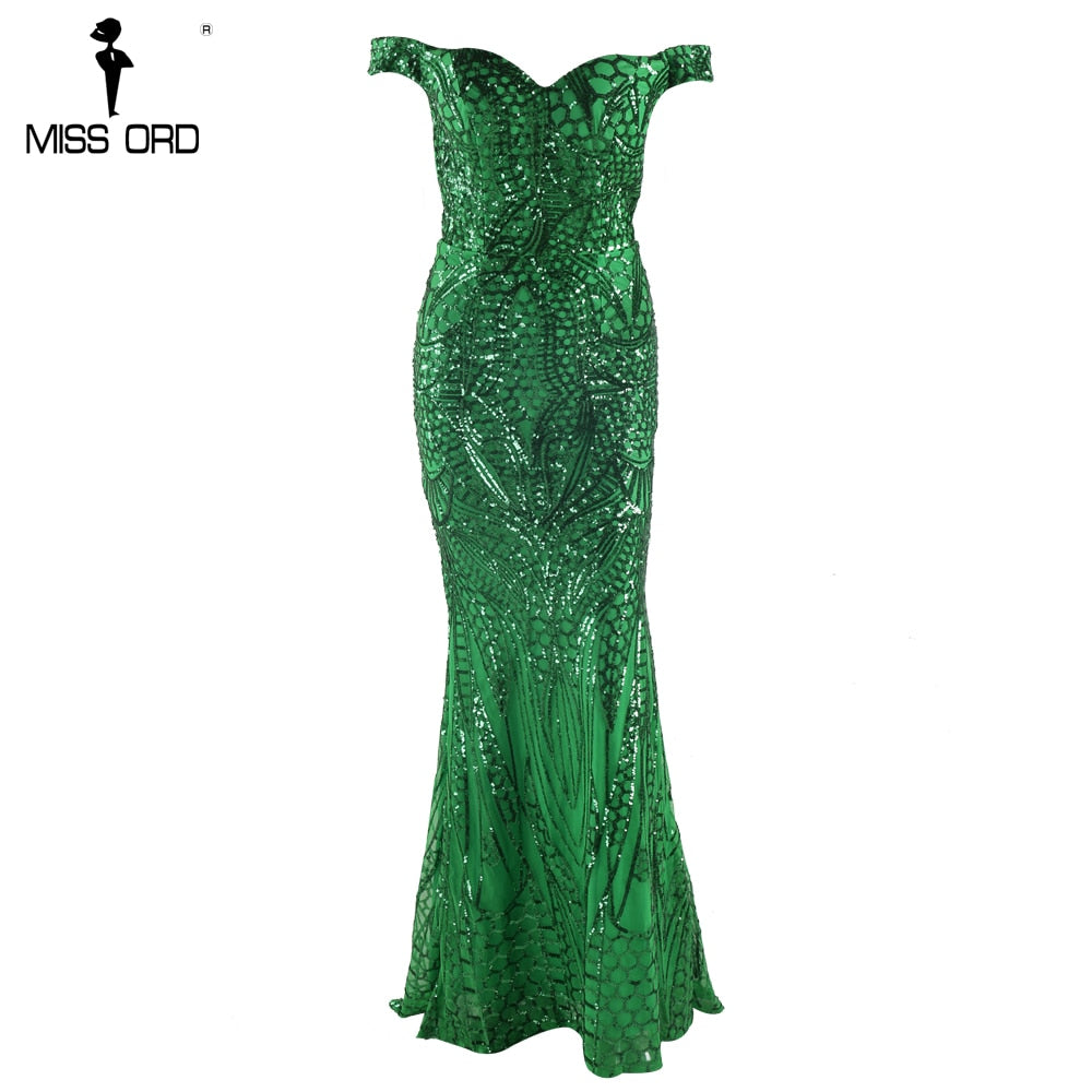 Party Dress Sequin Maxi Dress Off the Shoulder Bodycon