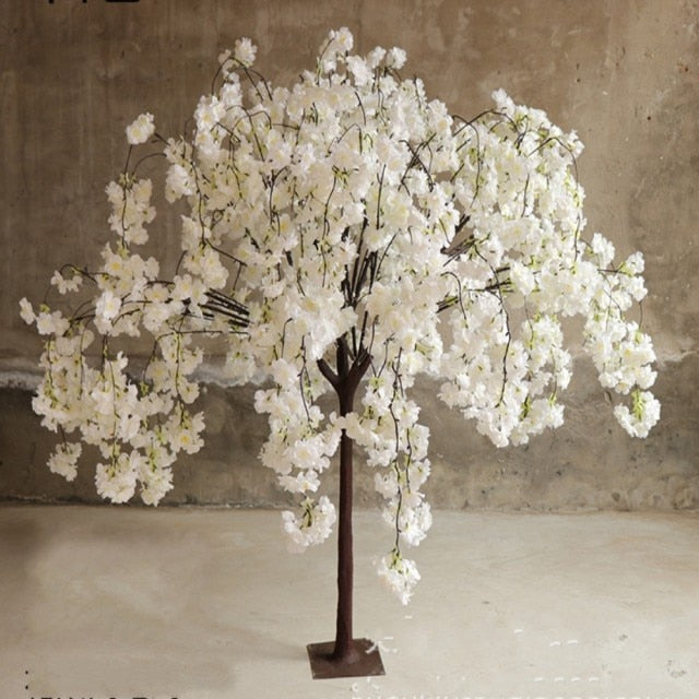 White pink Cherry Blossom Tree Simulation Plant For Party