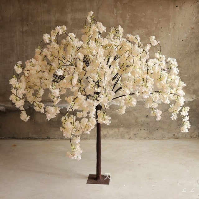 White pink Cherry Blossom Tree Simulation Plant For Party