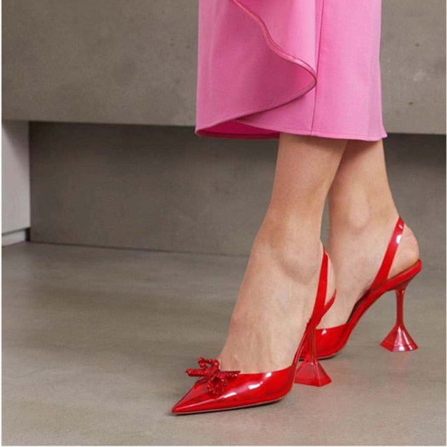 Pumps Elegant Pointed toe Rhinestones High heels