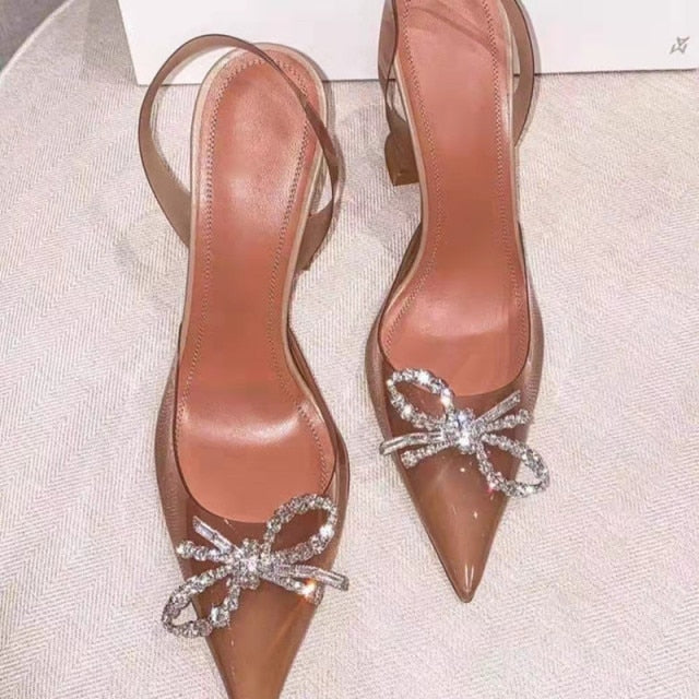 Pumps Elegant Pointed toe Rhinestones High heels