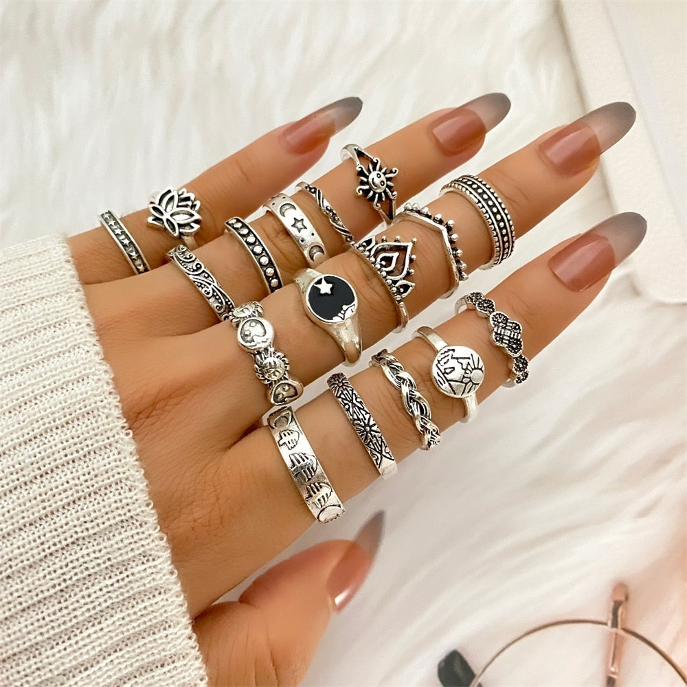 Set Elegant Rings Fashion Costume Jewellery Stack Knuckle Finger