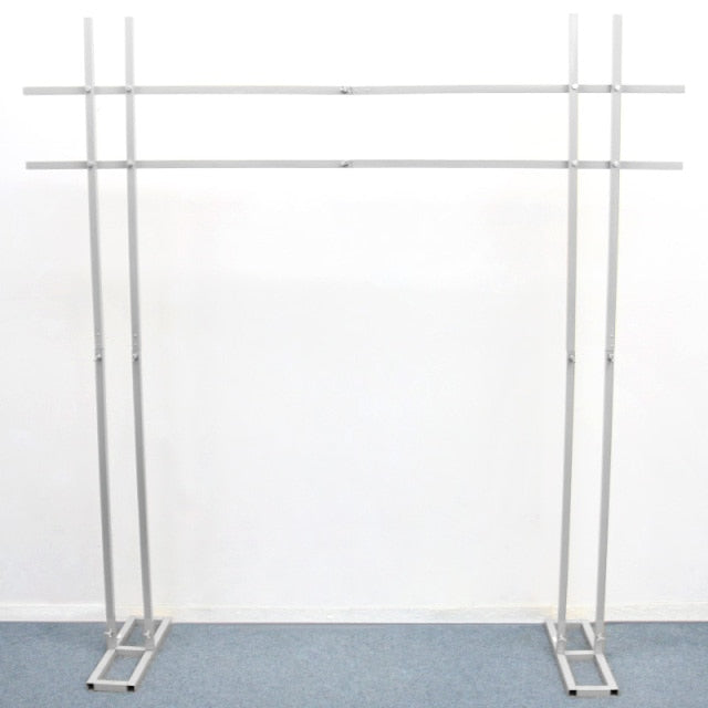 Wrought Iron Wedding Props Double Pole Square Arch Artificial Flower Stand Backdrop