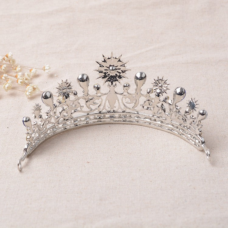 Luxury Elegant Blue Rhinestone Bridal Tiara