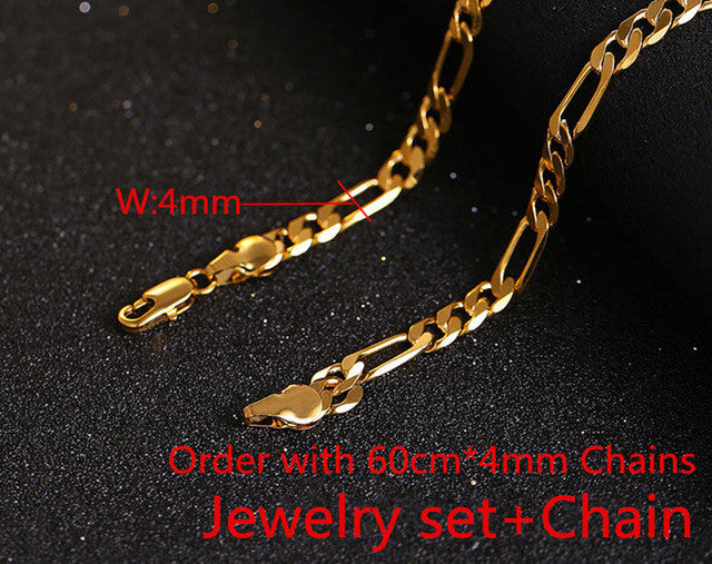 Cross Jewelry Sets 24k Gold Plated Blue Green Red Stone Cross Sets - Make Me Elegant