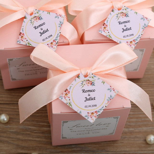 Pink/ Tiffany Blue Birthday Wedding Favor Candy Boxes