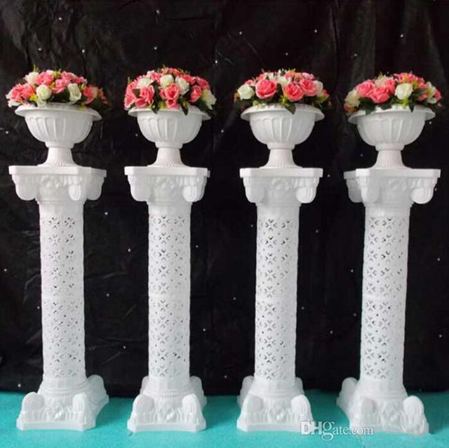 Hollow Design Luminous Wedding Roman Column LED Pillar lot 4 pieces White Red Blue Purple - Make Me Elegant