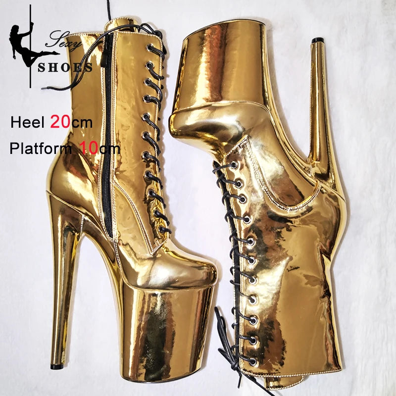 gold ankle platform shoes