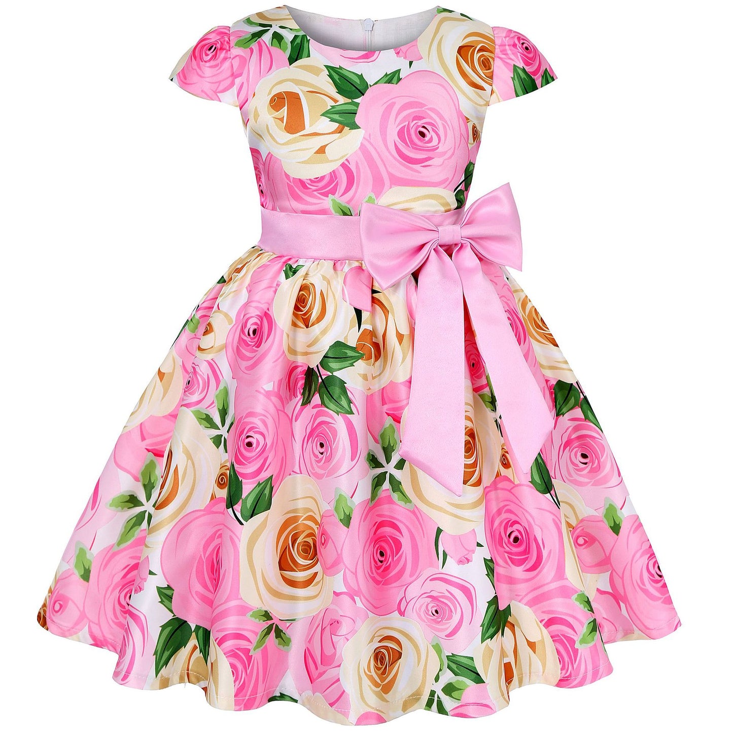 Flower Elegant Causal Princess Party Dresses Children Clothing