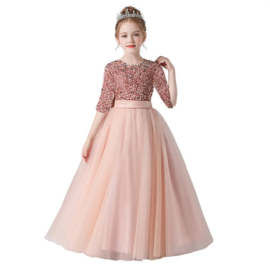 sequin top flower girl dress 