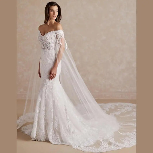 Long lace wedding dress