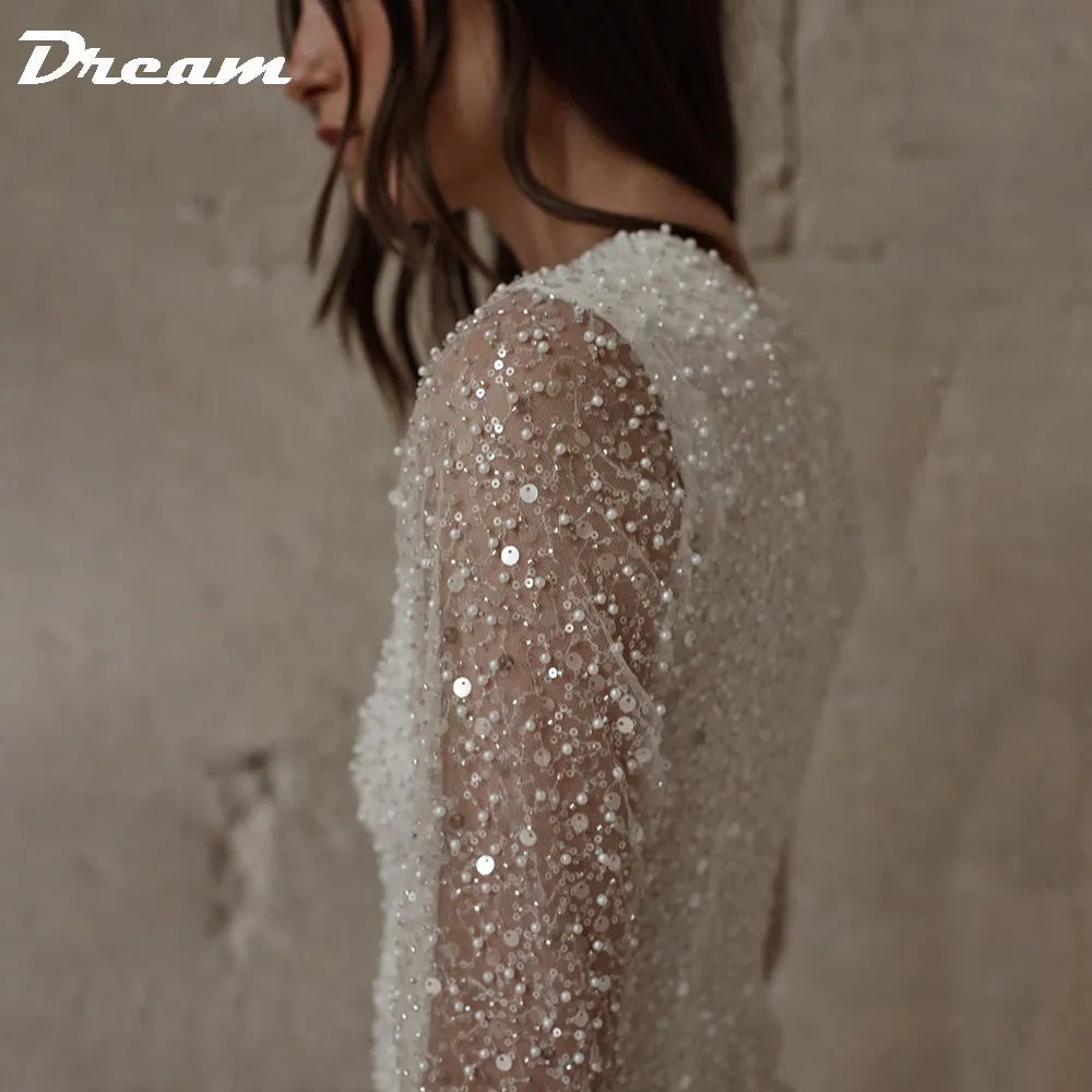 Sequin short wedding. dress