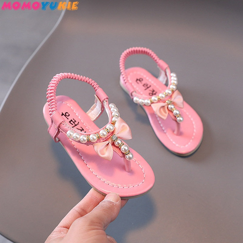 Kids Shoes Bead Flats Fling Princess Sandals Shoes