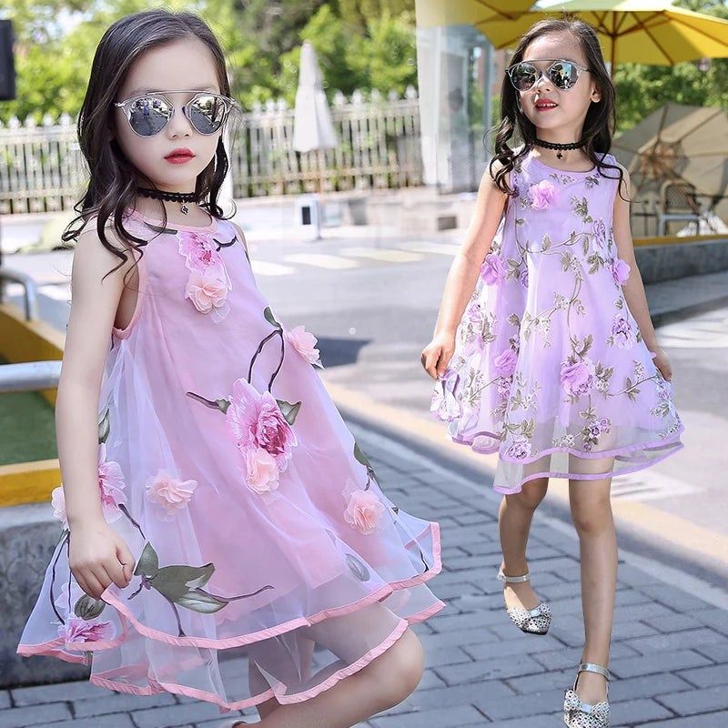 Chiffon Flower Dress Kids Dresses