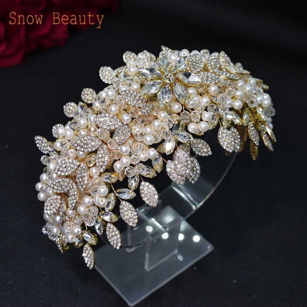 Crystal Wedding Hair Jewelry Earring Set Bride Headpiece Tiara