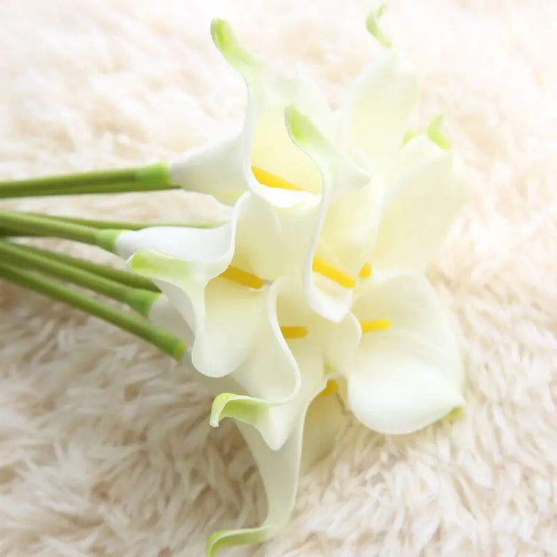 White PU Silk Calla Lily for Bridal Bouquet