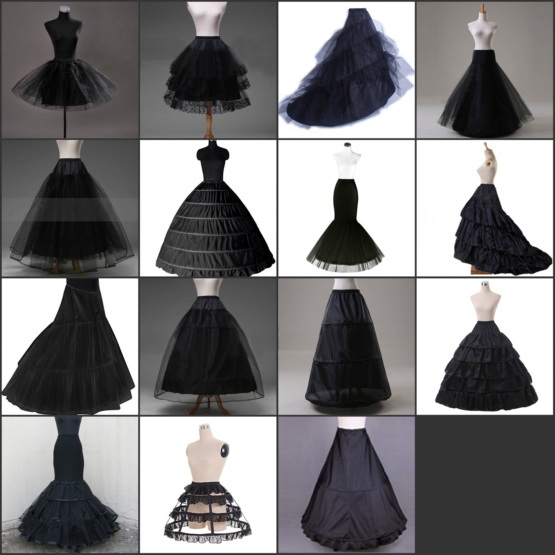 Black Hoop Long Petticoat Crinoline Ball Gown Skirt Underskirt Wedding Accessories&nbsp;