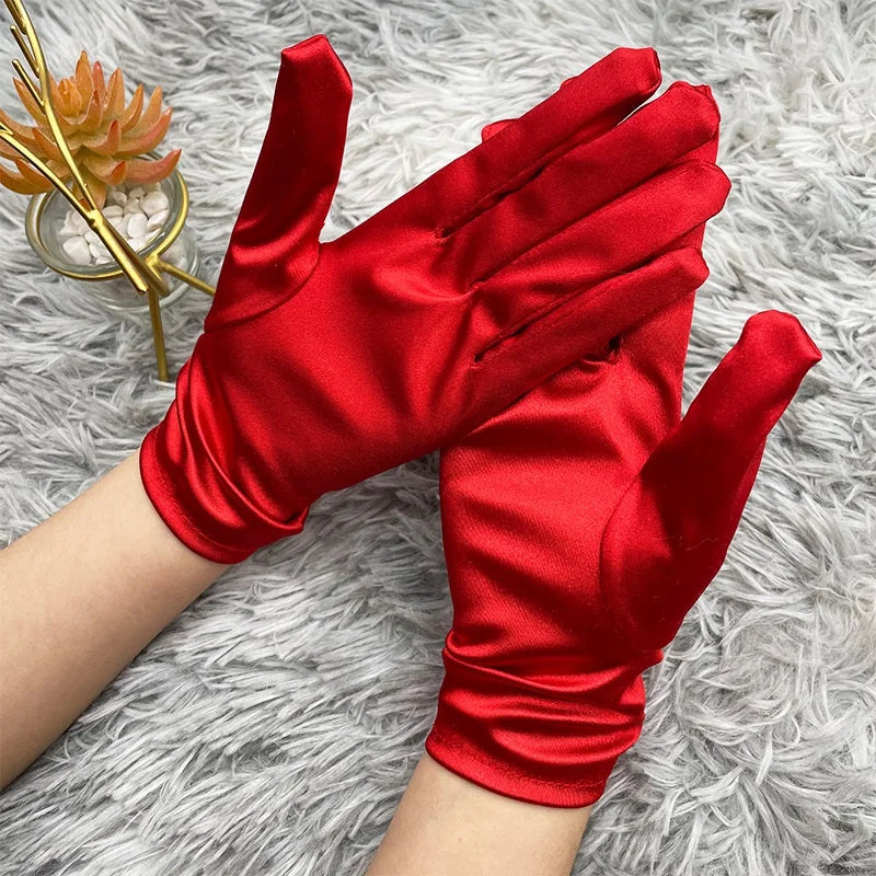 Women Satin Short Gloves