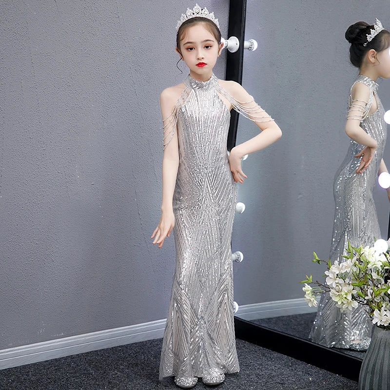 Luxury Children's Princess Dress Shiny Sequined Dress