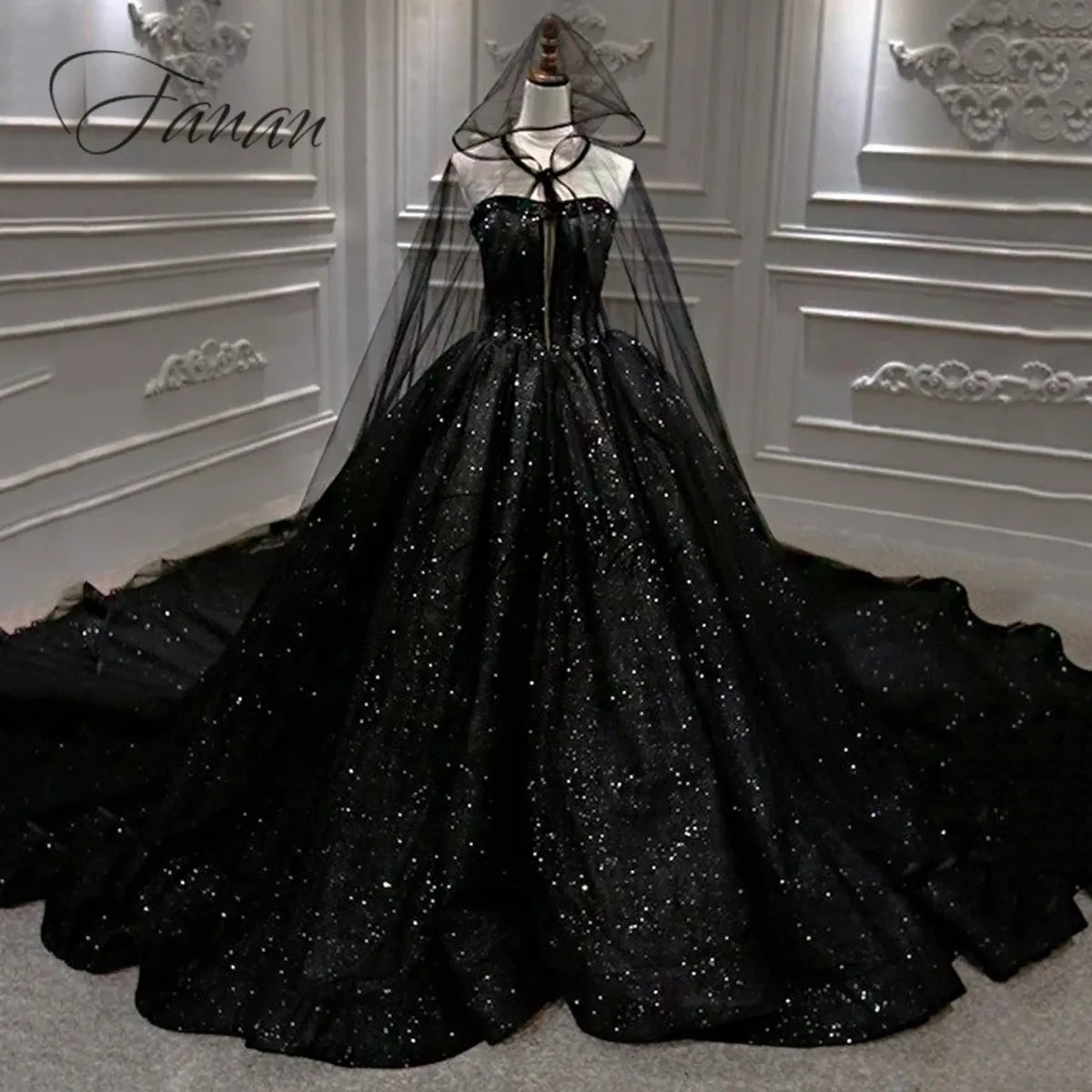 Crystals Black Wedding Dresses Lace Appliques Ball Gown Make Me Elegant Crystals Black Wedding Dresses Lace Appliques Ball Gown Make Me Elegant