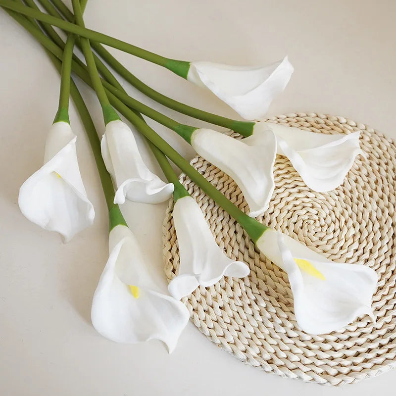 White PU Silk Calla Lily for Bridal Bouquet