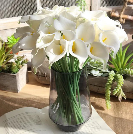 White PU Silk Calla Lily for Bridal Bouquet