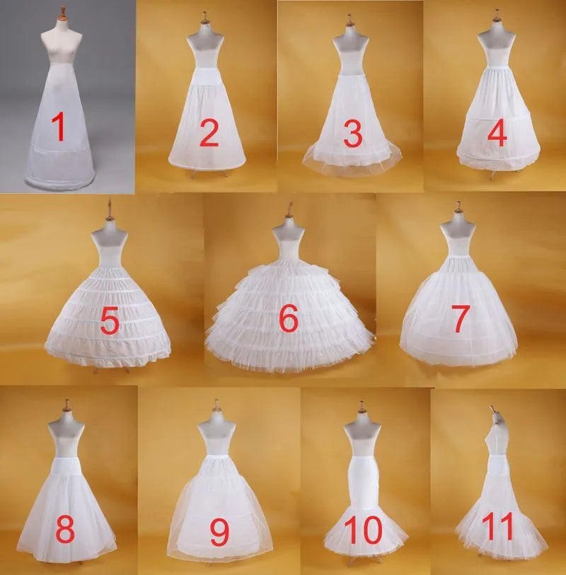 White 6 Hoops Big Petticoat Slips Tulle Skirts Long Puffy Crinoline Underskirt&nbsp;