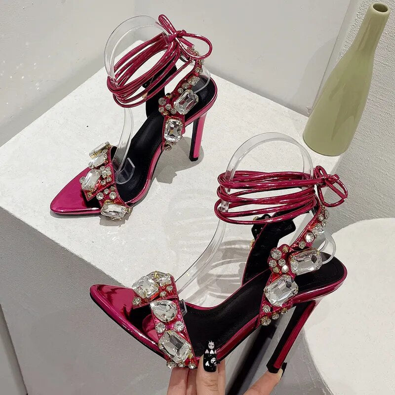 pink crystal shoes