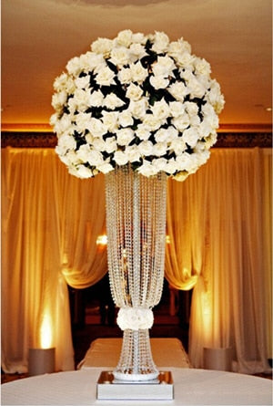 Tall crystal chandelier centerpiece