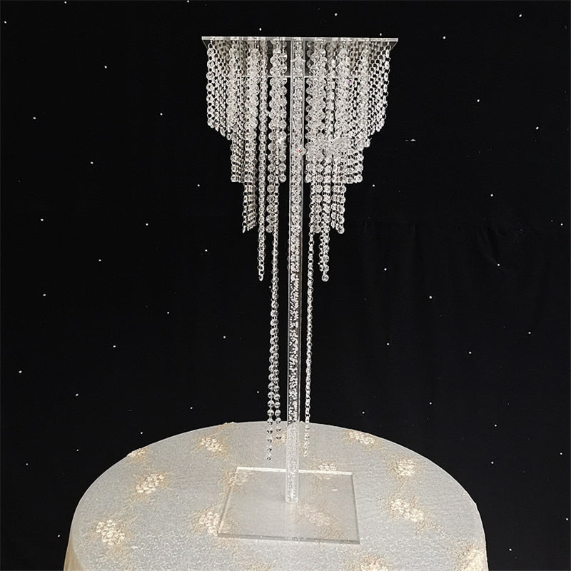 Acrylic Wedding Road Guide Crystal Decoration Candlestick Centerpiece