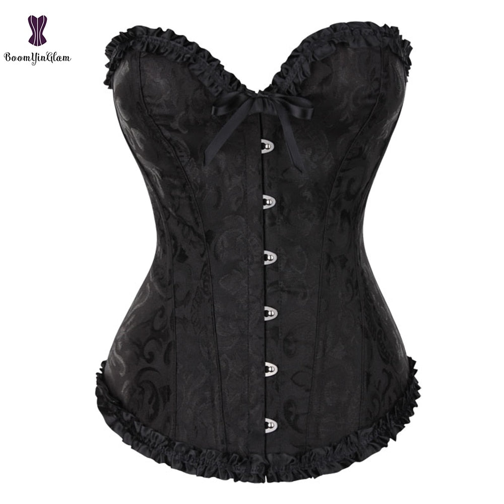 Vintage Pleated Corset Bustier With G String 7 Colors – Make Me